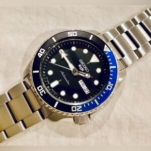 * SOLD * Seiko 5 Sports Automatic Black Dial SRPD55 100m Dive Watch